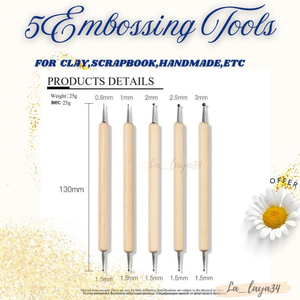 

5 Embossing Tools for Scrapbook, Handmade untuk efek 3D buat kartu ucapan efek timbul, proyek DIY, stencil