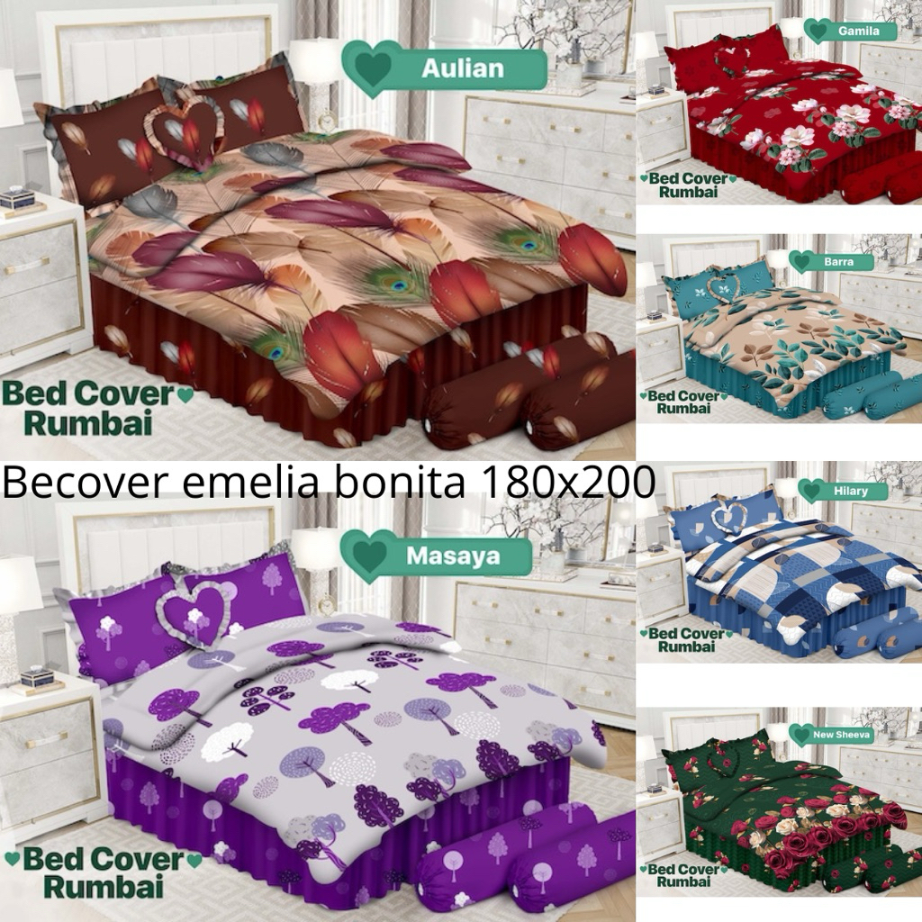 BEDCOVER EMELIA BY BONITA SET RUMBAI 180x200 king SIZE