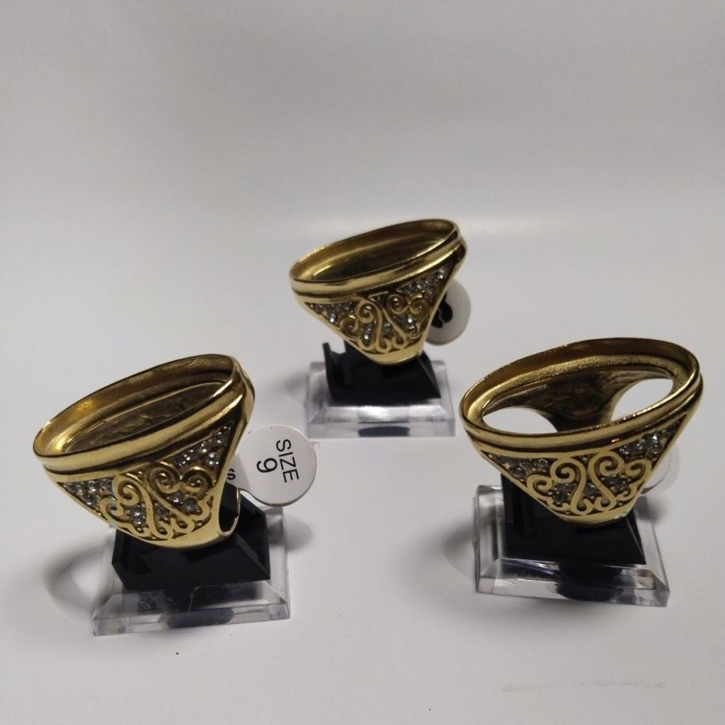 Ring emban cincin pandan kuningan gold dim 34 x 17