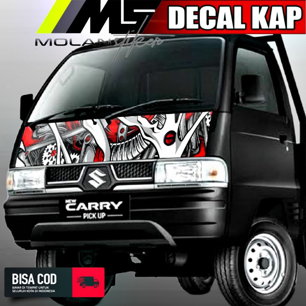 Decal Sticker Striping Variasi Kabin Depan Suzuki Carry Futura & Mitsubishi Colt T120SS Decal Kap/Ka