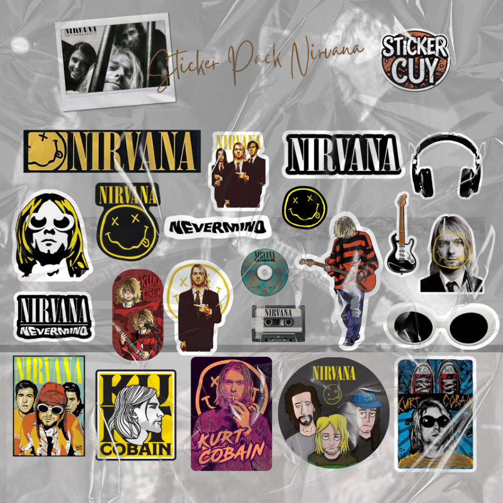 

STIKER BAND NIRVANA PACK I Stiker Vinyl premium dengan Doff Anti Air dan Anti Gores Stiker Aesthetic