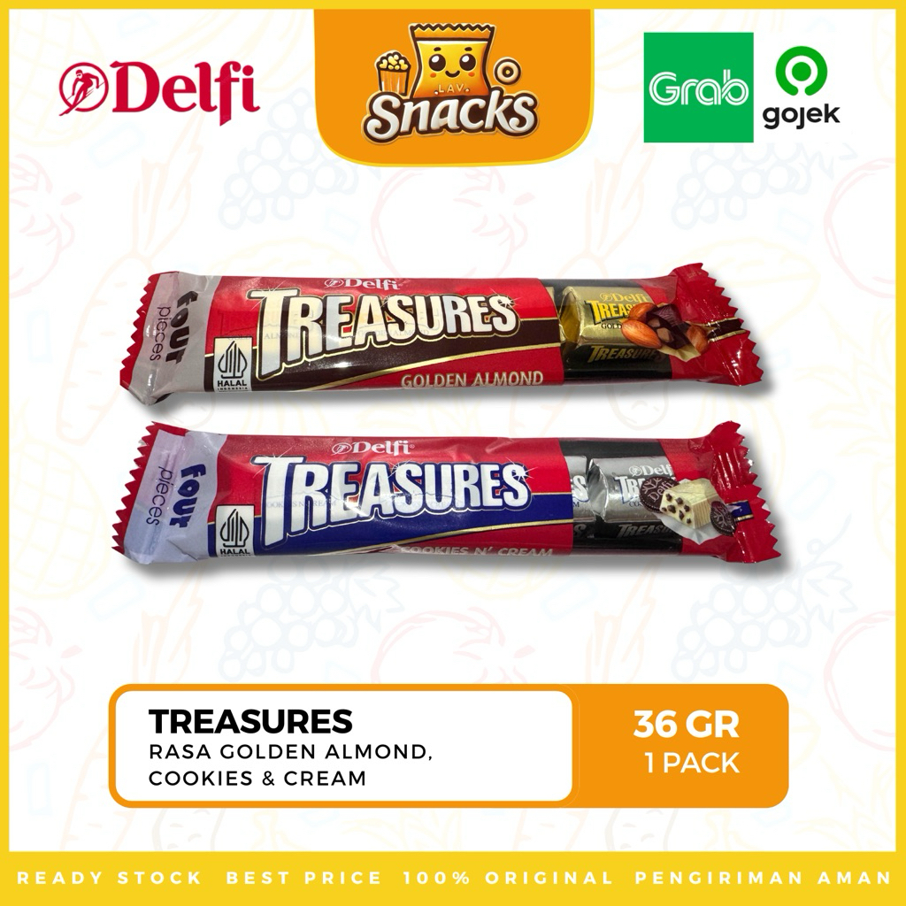 

Lav.Snacks︱Delfi Treasures Golden Almond / Cookies N Cream - 1 PACK