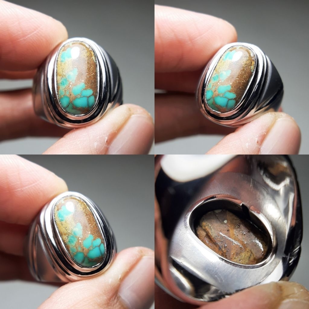 Natural Turquoise Pirus Persia Batu Pirus Batu Akik Virus Pirus Persia