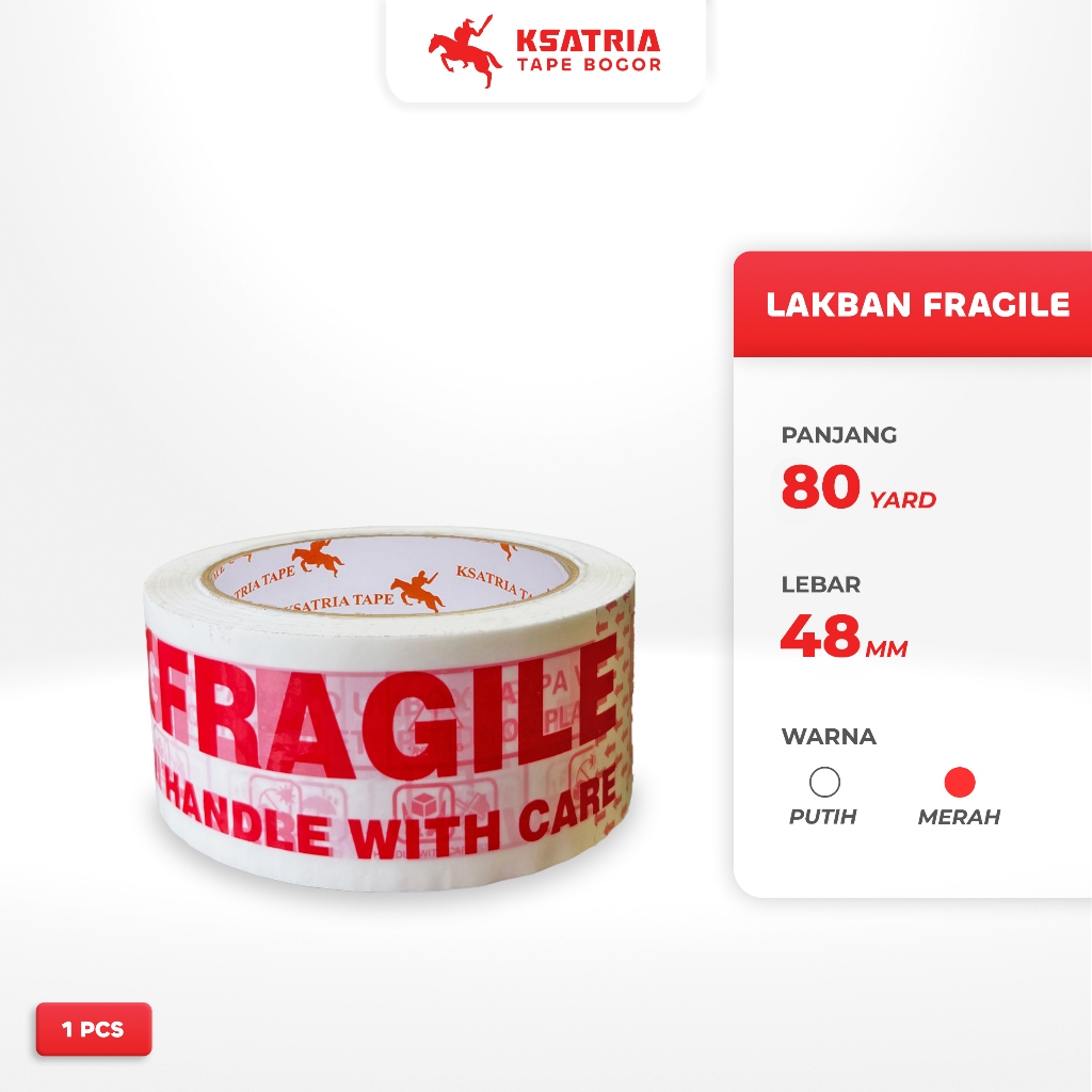 

Lakban Fragile Unboxing Putih 45MM x 80 Yard Roll | Isolasi Fregile 2" x 67 Meter Jangan Dibanting