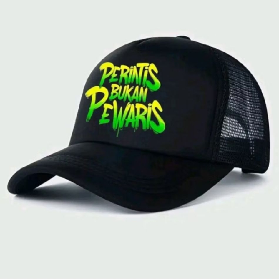 Topi Jaring kata topi jaring  keren topi Trucker pria dan wanita warna  hitam pekat
