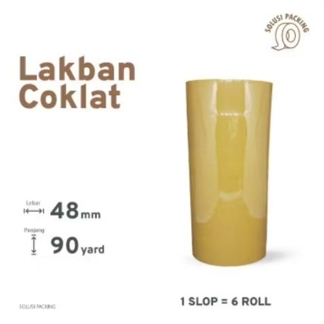 

Lakban OPP Coklat Ksatria 48mm x 90 Yard SLOP 6 Roll Premium Kualitas Terbaik
