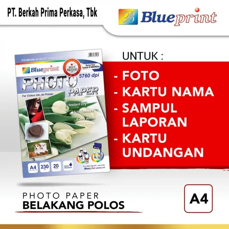 

Kertas Foto Glossy / Glossy Photo Paper BLUEPRINT A4 230 gsm Polos