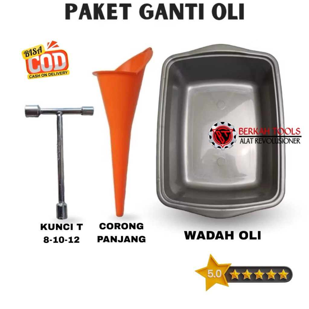 Paket Ganti Oli Mesin Motor Mobil Wadah Oli + Corong Oli + Kunci T 8-10-12 ,ganti oli di rumah