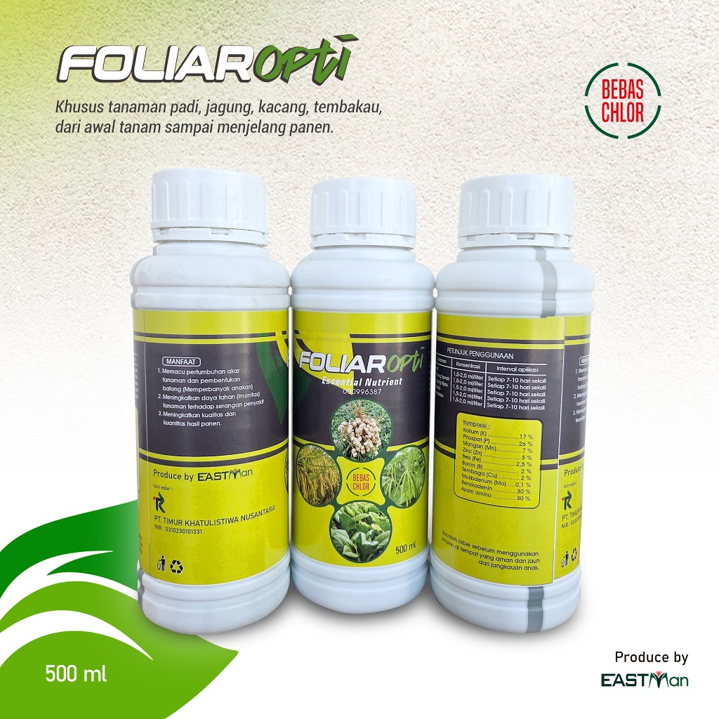 FOLIAR OPTI nutrisi dan asam amino tanaman padi jagung kacang, pertumbuhan cepat hasil melimpah, dar