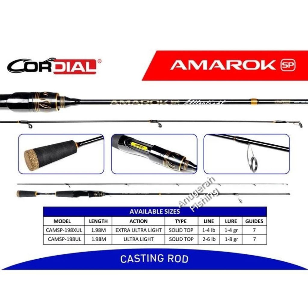 Joran CORDIAL AMAROK SP 198XUL - 198UL | Solid Tip Carbon | Casting Ultra Light | Joran UL | Joran L