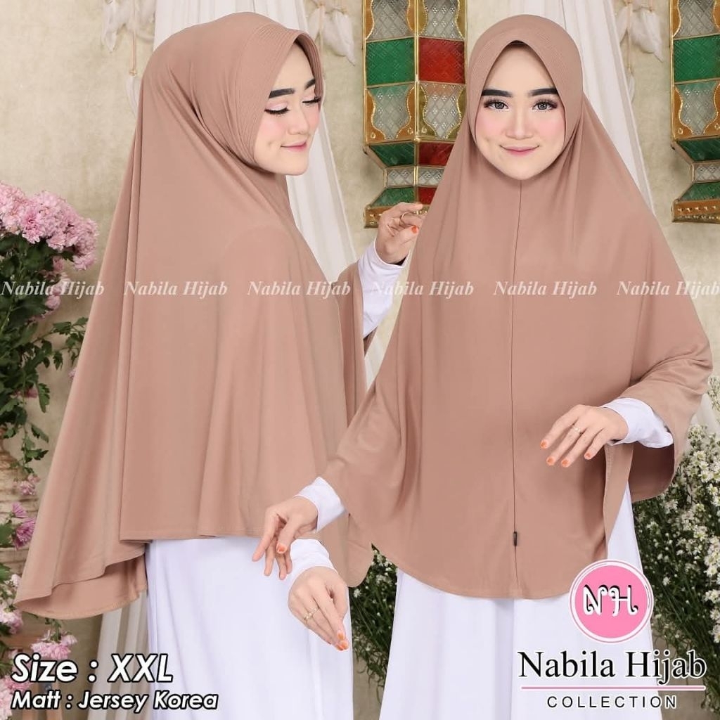 HIJAB BERGO JERSEY JUMBO/XXL | JILBAB INSTAN PED POLOS BY NABILA COLLECTION