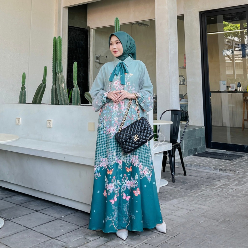 DYN CLOTHINGLINE | PEONY DRESS | DRESS MUSLIM MOTIF | GAMIS WANITA MEWAH