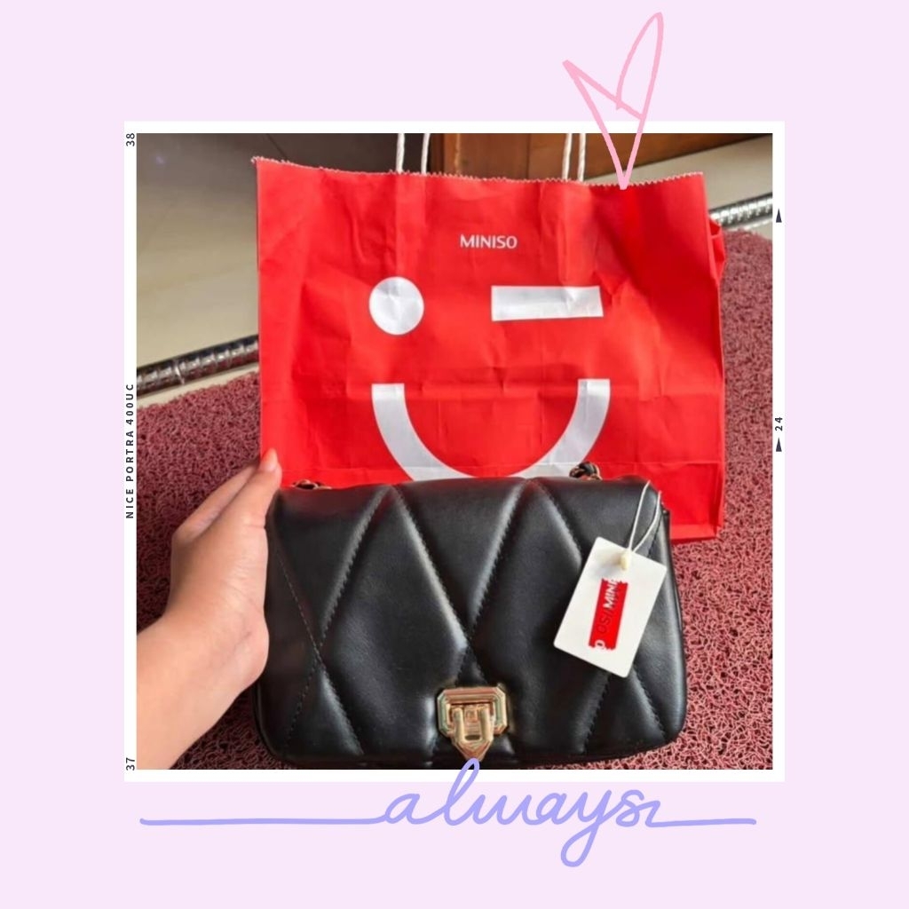 READY jual miniso tas wanita Selempang rantai kombinasi