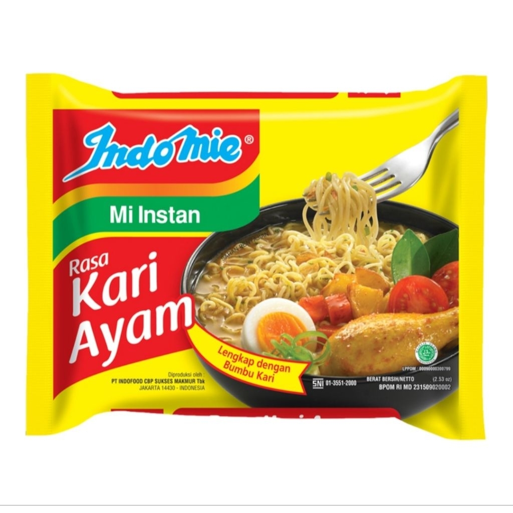 

Indomie Mi Instan Mie Kuah Kari Ayam 70g