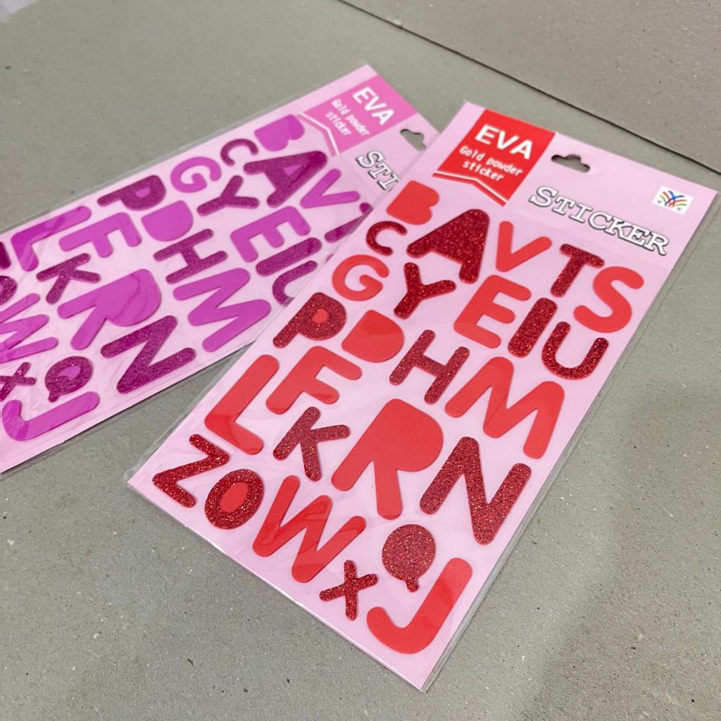 

Stiker Alfabet Abjad EVA Gold Sticker Glitter