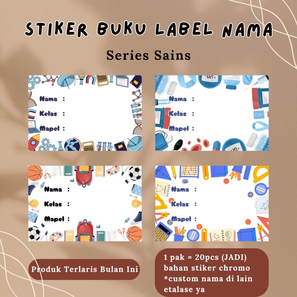 

TERMURAH STIKER LABEL NAMA SERIES SAINS BUKU PELAJARAN