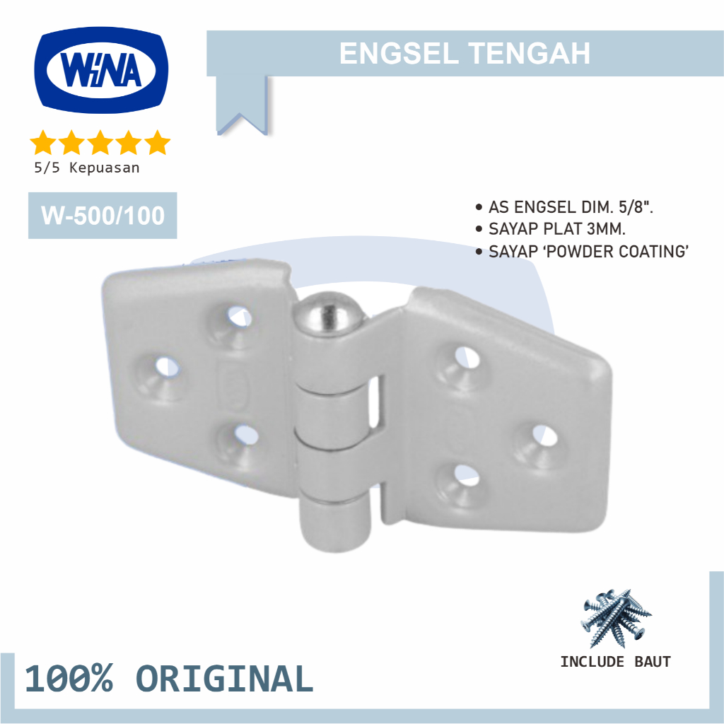 Engsel Tengah Wina W5100 atau W500/100 Engsel Tempel Pintu Garasi Geser dan Lipat - 100% Original