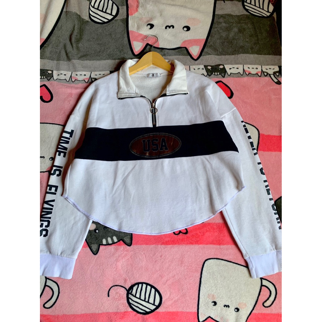 halfzipp putih murah