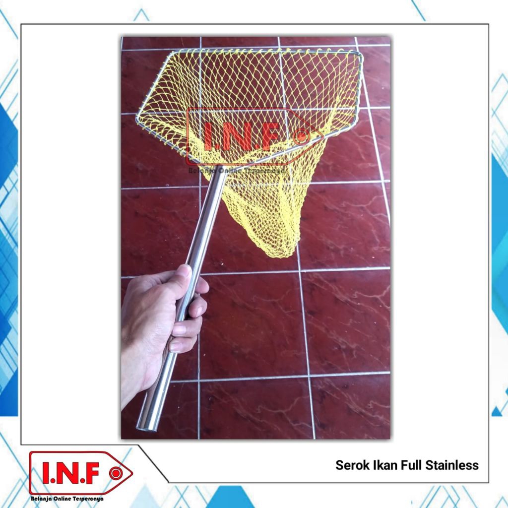 Jaring serok siap pakai + bahan full stainless + jaring penangkap ikan besar