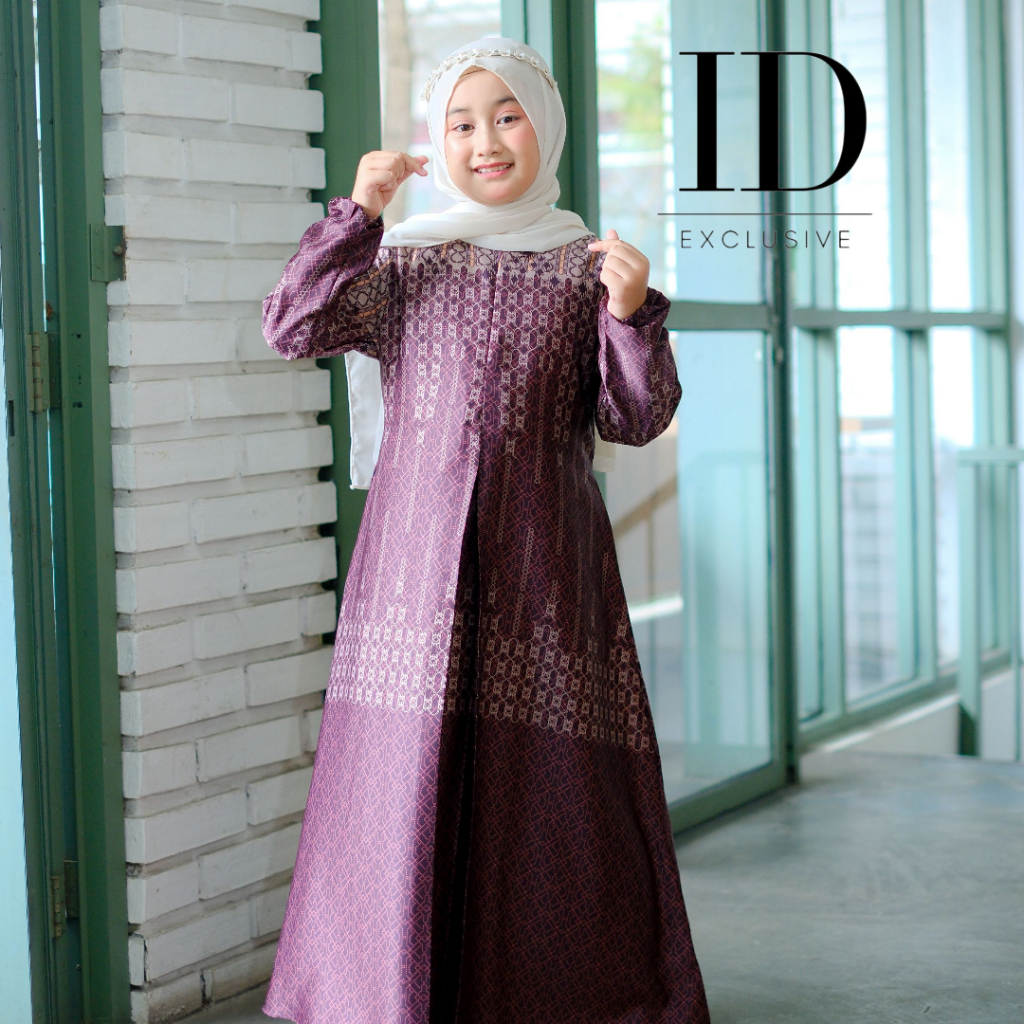 BAJU GAMIS ARMANI SILK DELISA ANAK COPEL IBU BAPAK KEKINIAN MOTIF CANTIK