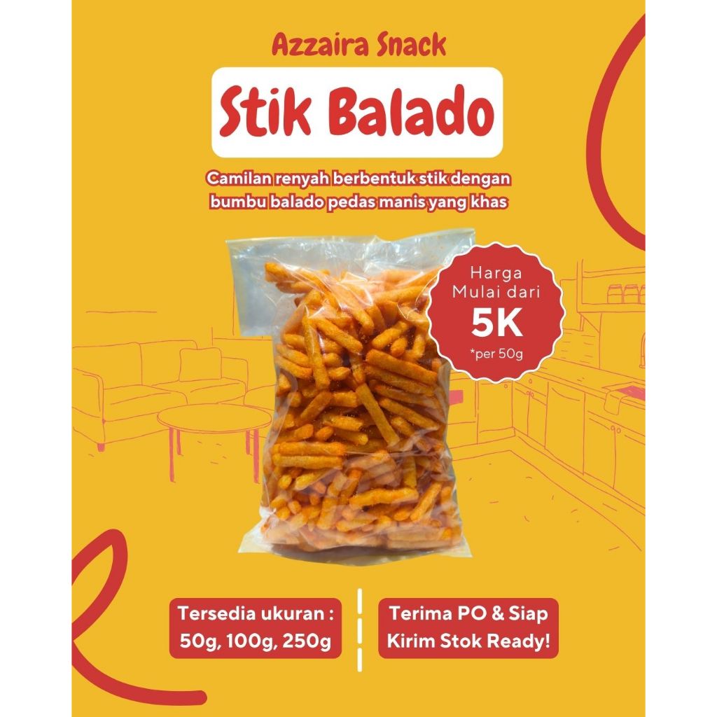 

STIK BALADO UKURAN 50gr / 100gr / 250gr | CEMILAN KILOAN | SNACK GURIH KRIUK
