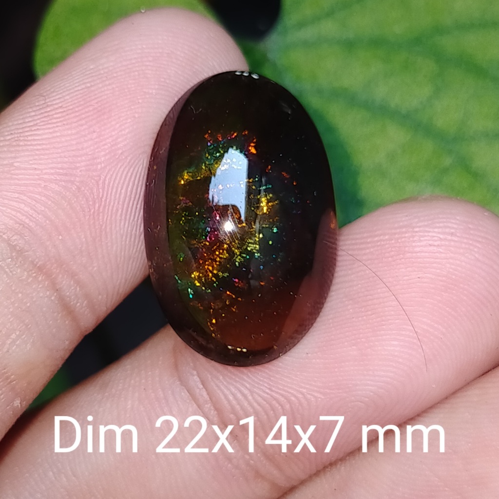 BATU KECUBUNG PELANGI SMOKY  TEH ASLI koleksi lainnya cincin kalimaya Wulung giok opal new akik baca