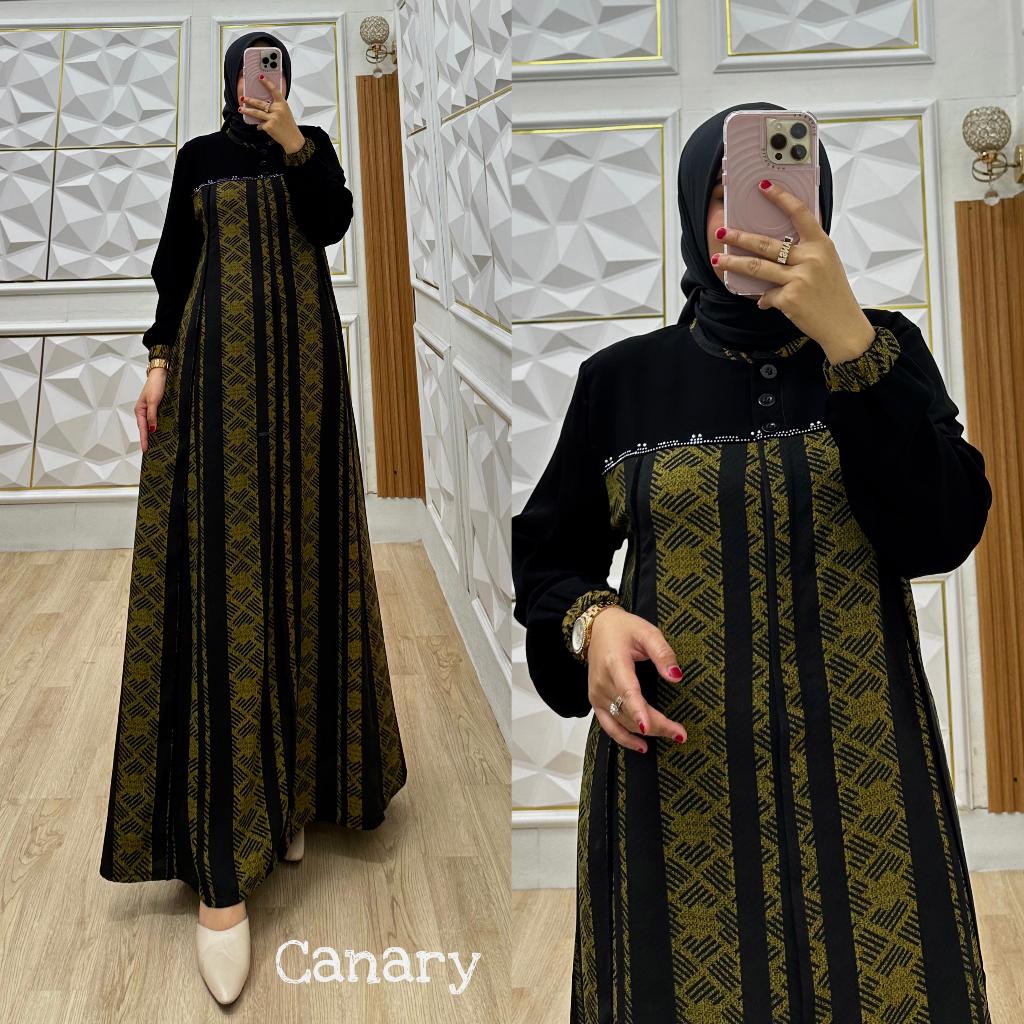 C003 | Gamis Salur Premium / Gamis Kombinasi Salur / Gamis Terbaru Seragaman / Gamis Abaya Hitam Kom