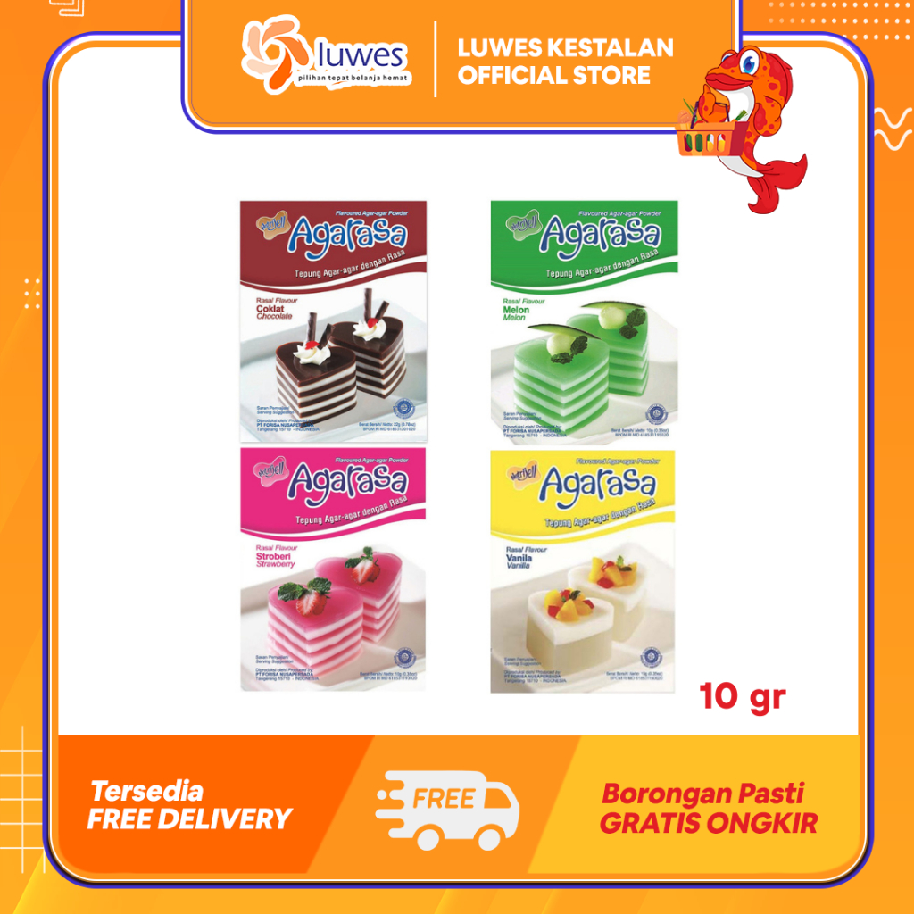

Agarasa Jelly Powder 10gr All Varian Bertekstur Lembut & Kenyal