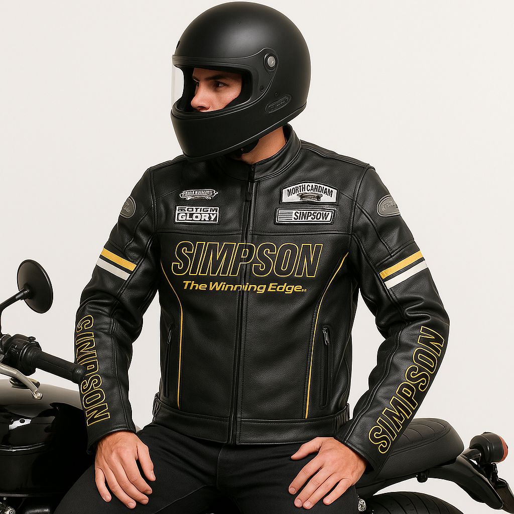 Jaket Kulit Asli Domba Pria – Model Racing SIMPSON Original Premium