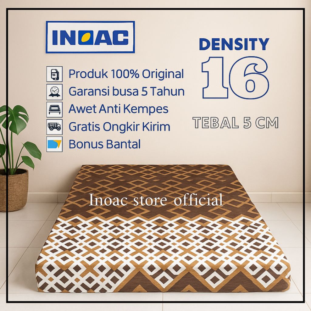 KASUR BUSA INOAC JAPAN QUALITY TEBAL 5 CM SUPER PREMIUM Kasur busa inoac no 1,no 2,no 3,no 4,single