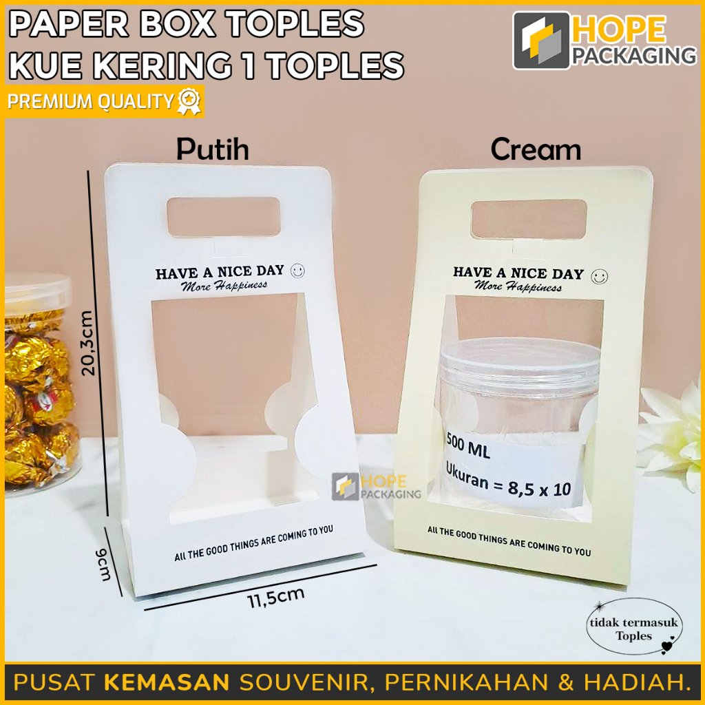 

Paperbag Toples Kue/ Box Toples/ Hampers Lebaran/ Packing Kue Kering/ Box Kue Jinjing
