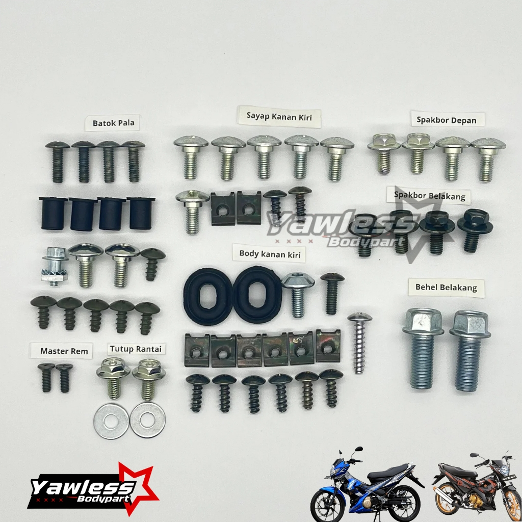 Baut full body satria Fu 150 lengkap / baut full body Suzuki satria Fu 150 Komplit