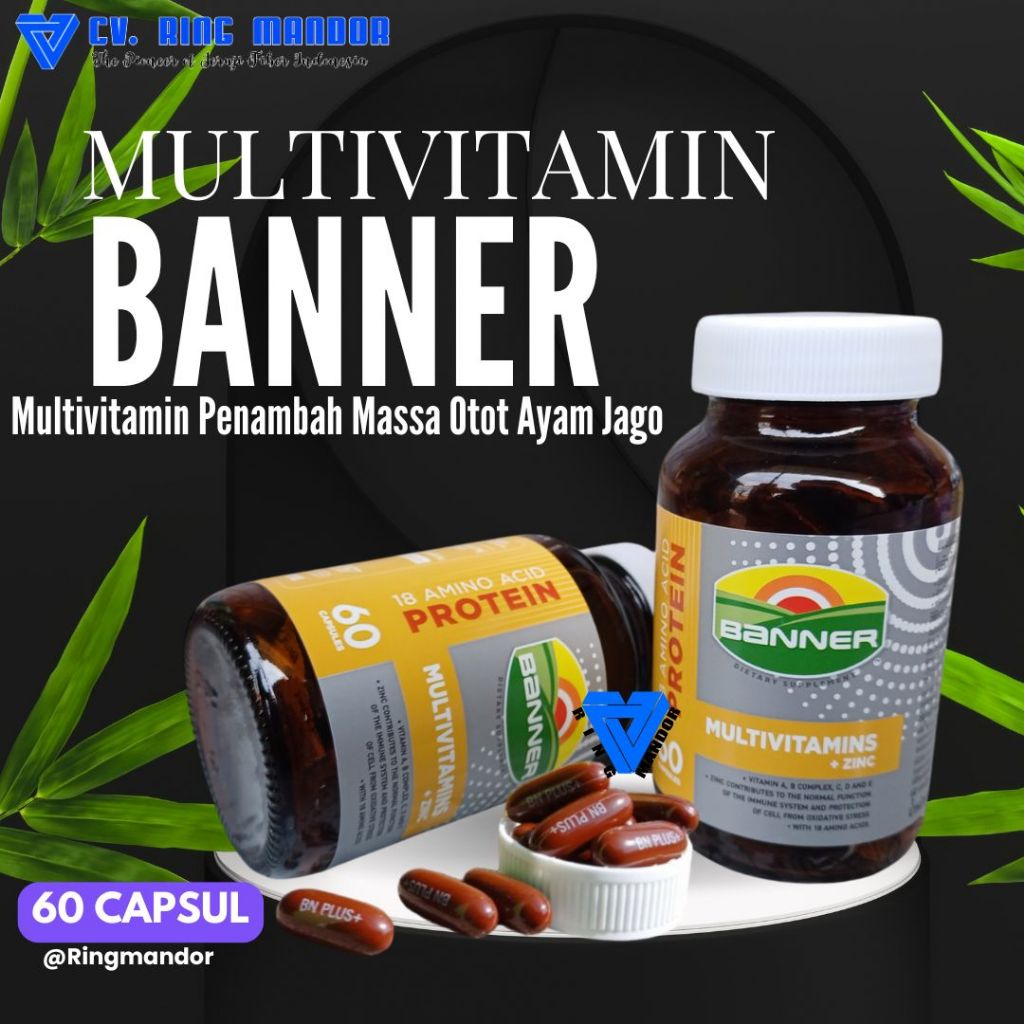 paket dopping ayam aduan 3 capsul Banner Plus Gold Suplemen vitamin ayam unggas stamina otot