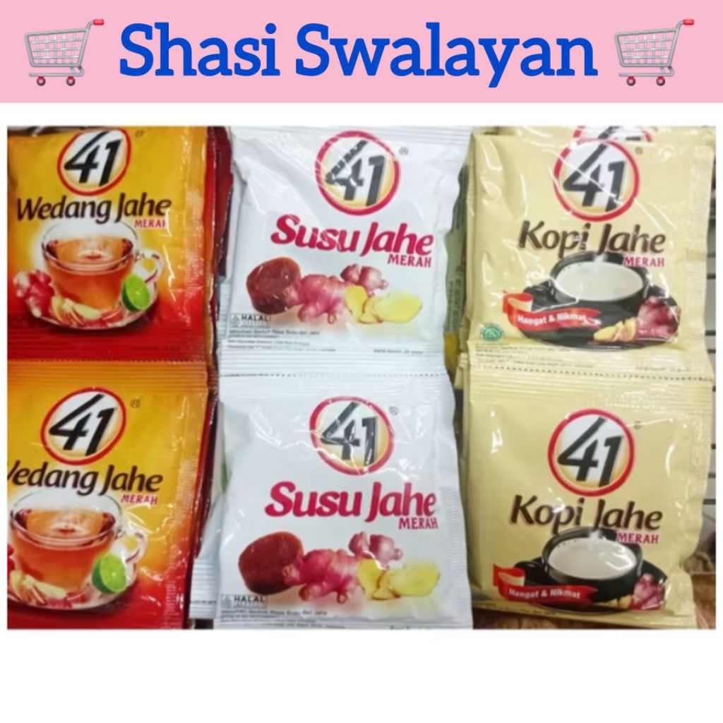 

Jahe 41 Kopi/ Susu/ Wedang Jahe Merah Renteng 10 sachet