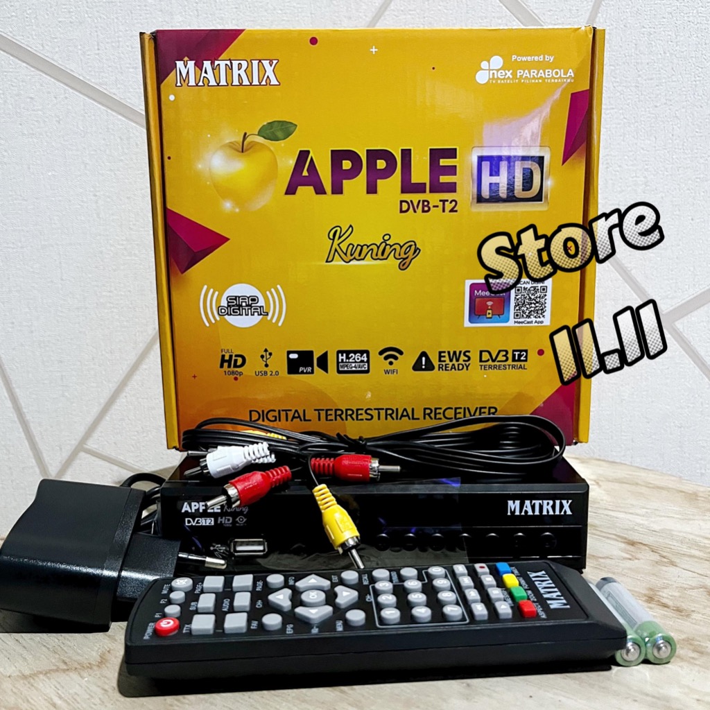 MATRIX Set Top Box Apple Kuning DVBT2 HD / STB TV Digital