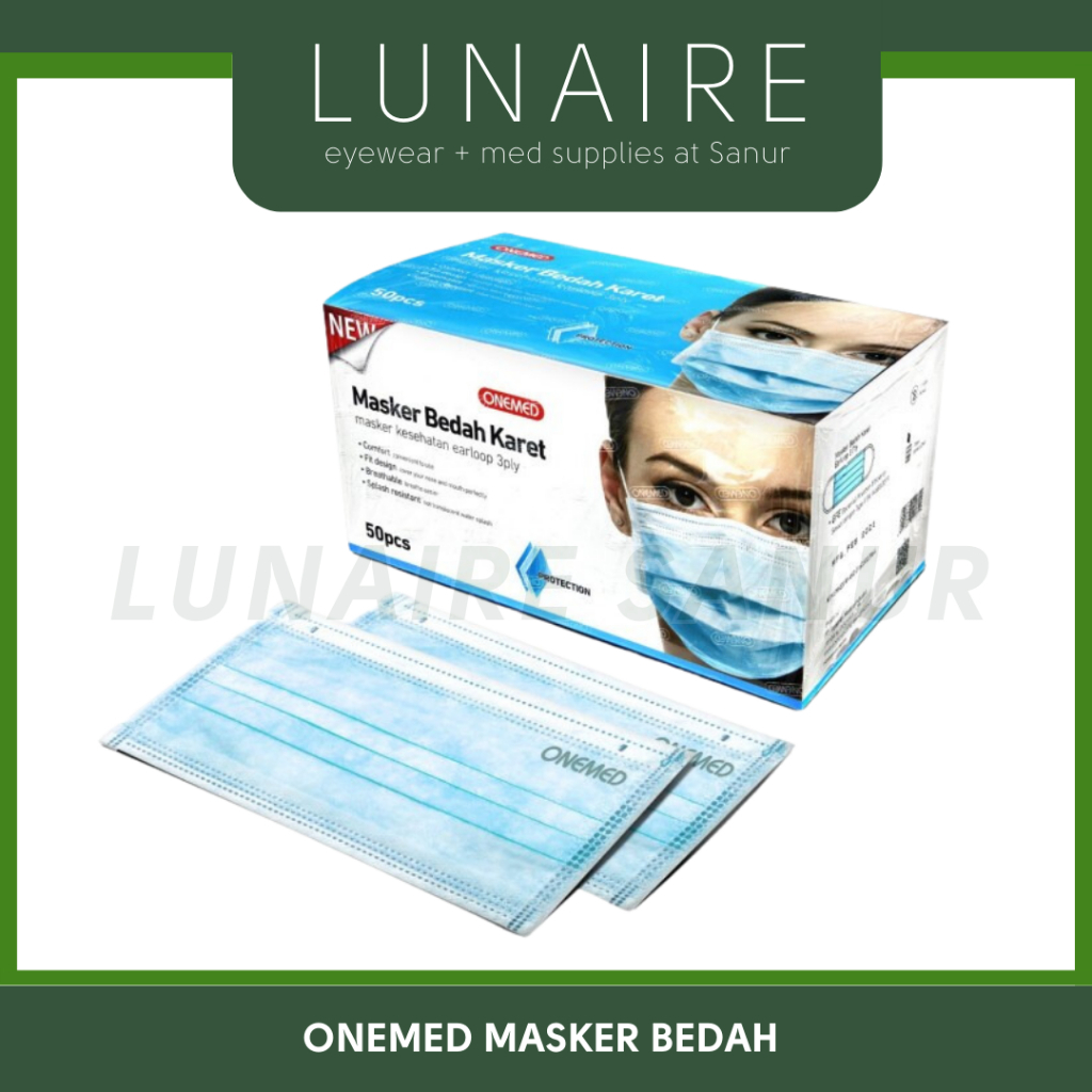 [HARGA GROSIR] Masker Bedah 3ply Earloop Surgical Mask Biru Kawat Hidung Lunaire Optik dan Alkes San