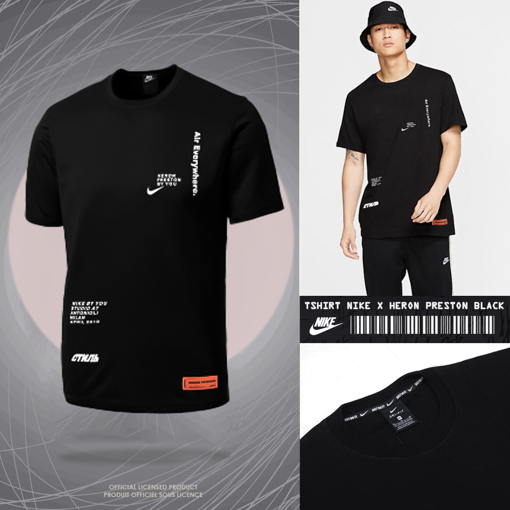 TEES NIKE TSHIRT NIKE X HERON PRESTON BLACK KAOS NIKE TANGAN PENDEK KAOS NIKE TERBARU KAOS MURAH