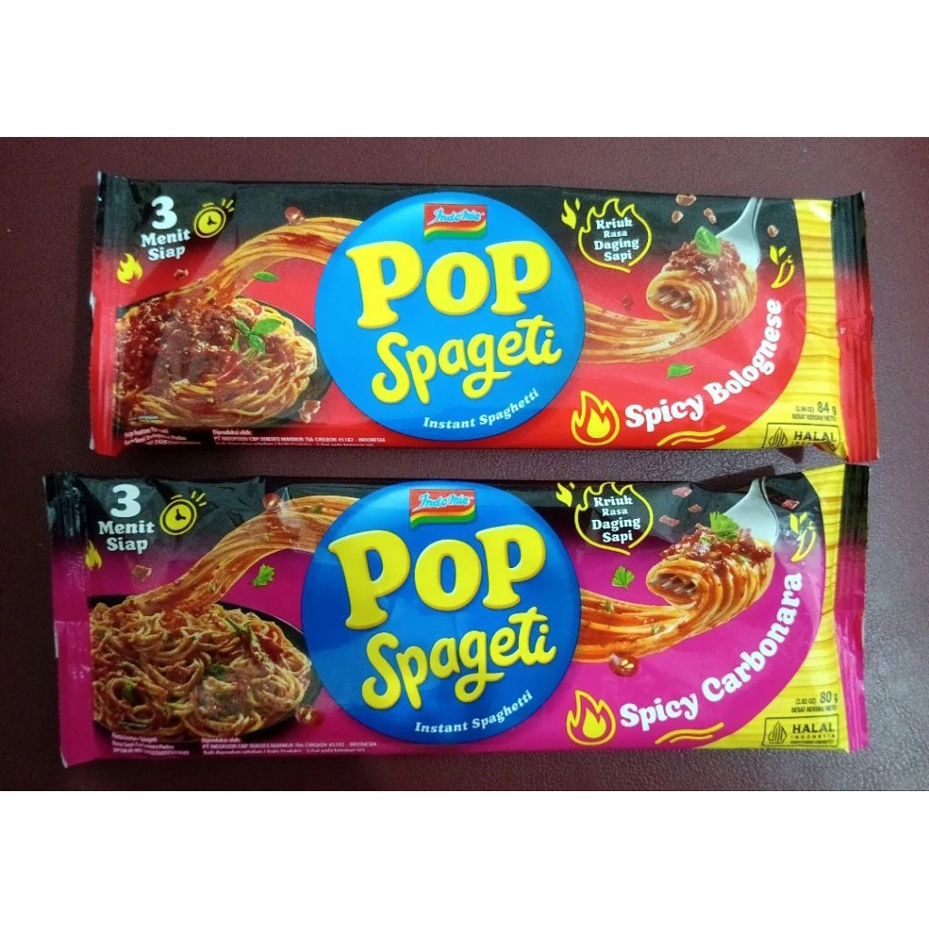 

Pop Spageti Kemasan 80gr Makanan Ringan