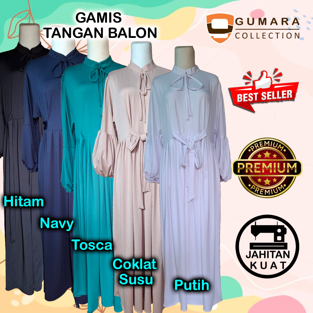 Gamis Wanita Dewasa Tangan Balon GCI