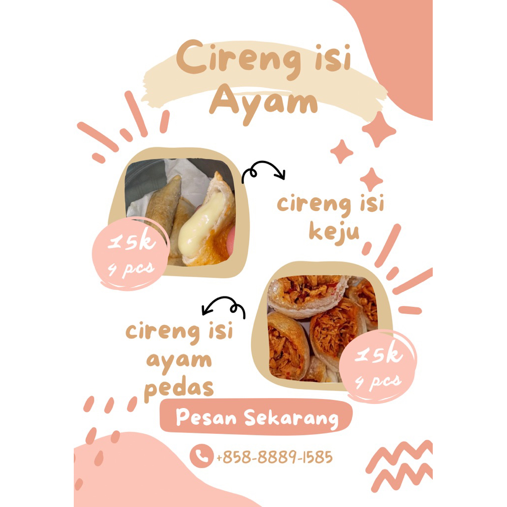 

CIRENG ISI AYAM SUWIR PEDAS ISI 4 PCS / KEJU MELT / KEMASAN VACCUM / Free Bubble Wrape