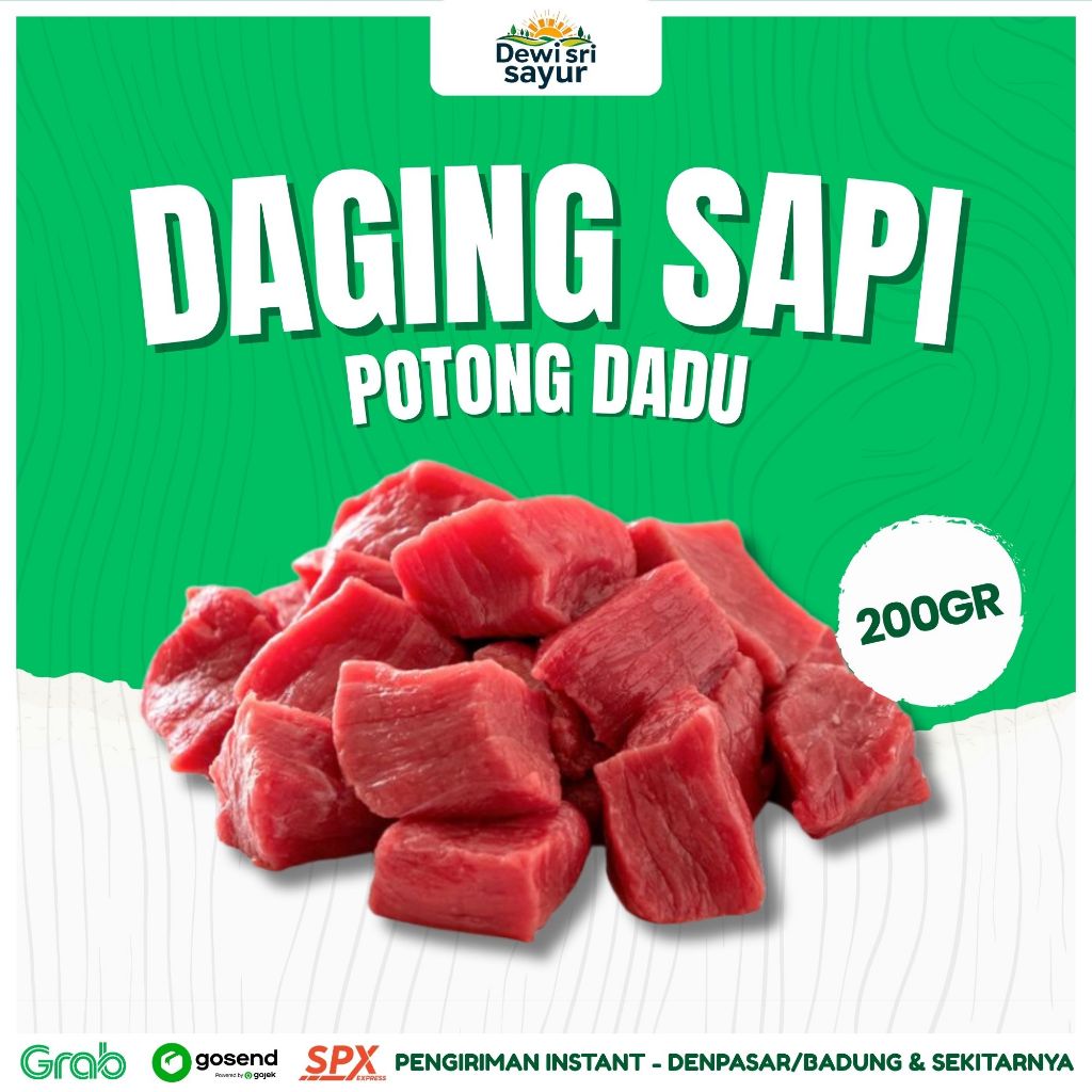 

Daging Sapi Potong Dadu 200gr – Dewi Sri Sayur