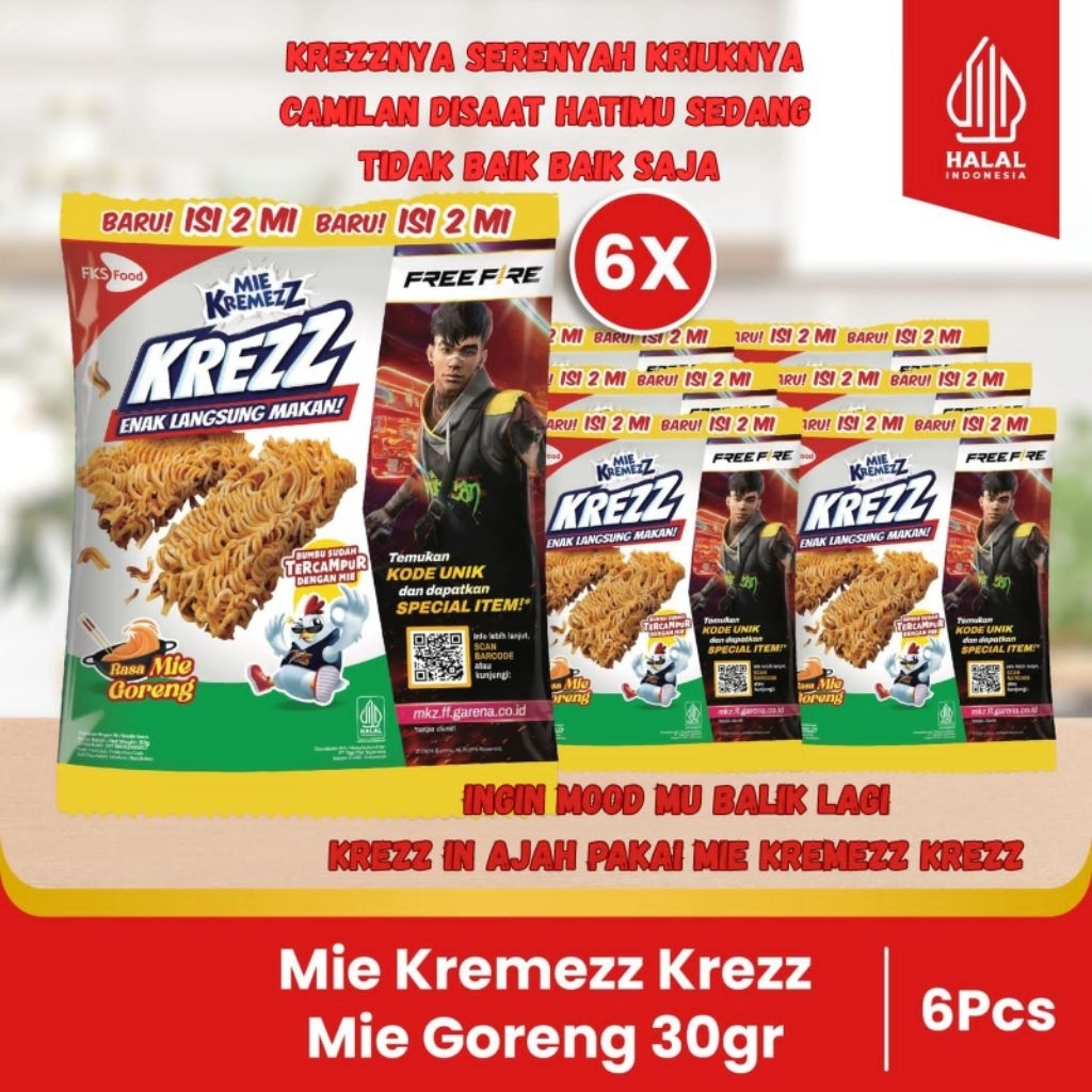 

Paket Bundling - Mie Kremezz Krezz - Mie Goreng - 30gr - 6pcs