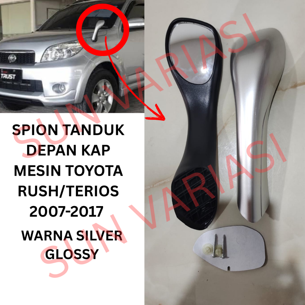 SPION TANDUK RUSH/TERIOS 2007-2017 WARNA SILVER GLOSSY