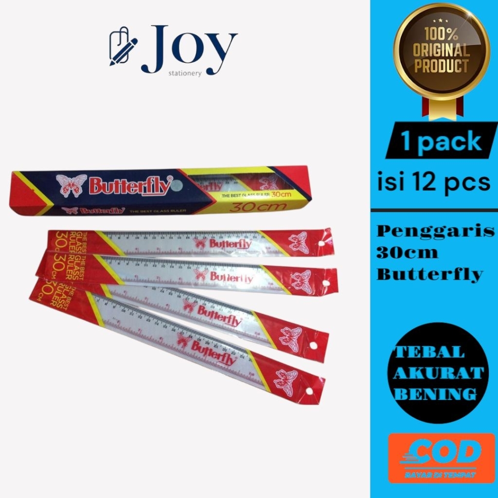 

Penggaris Plastik Butterfly 30 Cm Isi 12 Pcs (1 Lusin)