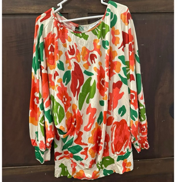 ZaraFloralDrapedBlouse