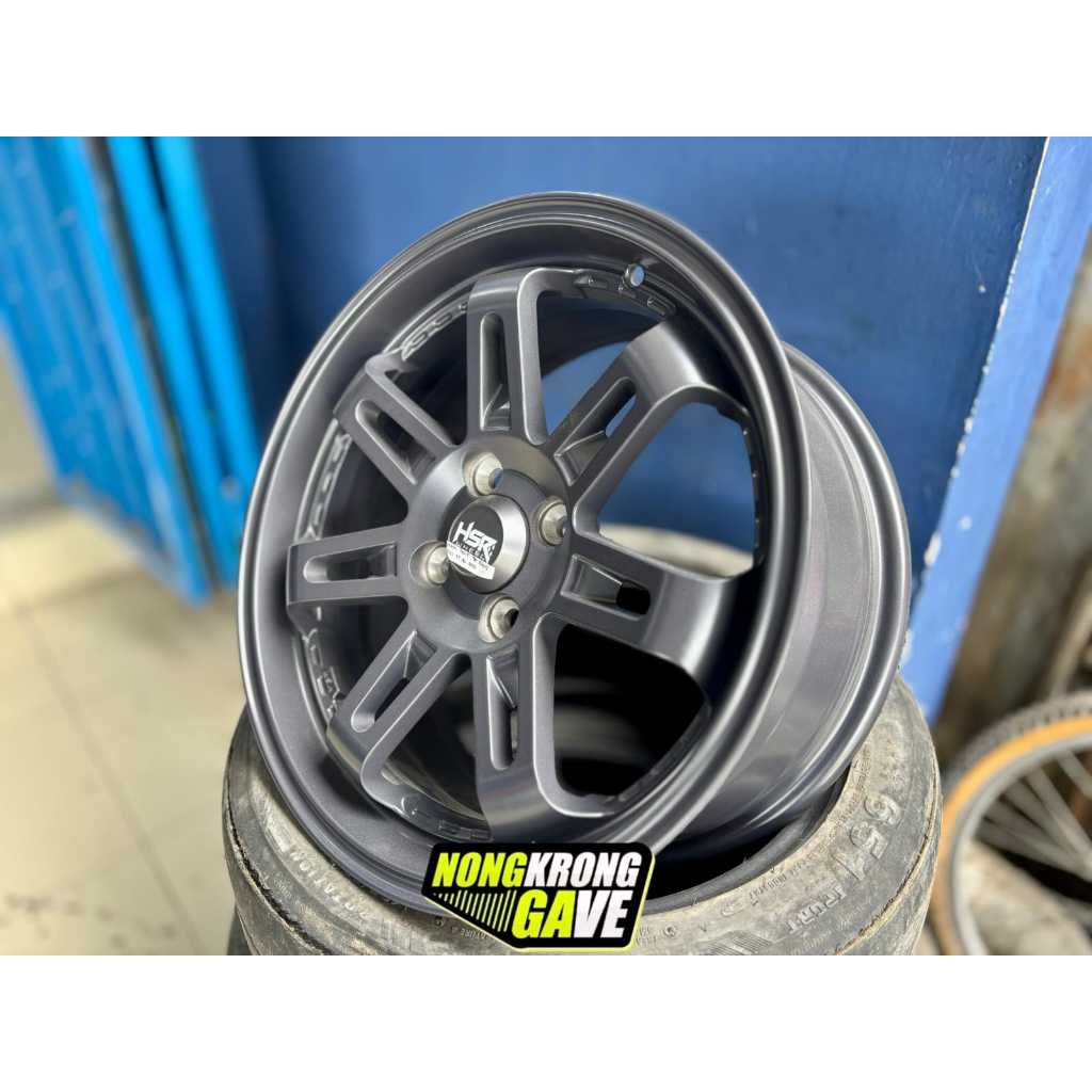 rekomendasi velg hsr dengan ketahanan 3-4ton di ring16x7 h4x100 et42 semi matt grey untuk mobil seda