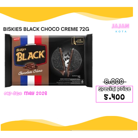 

Biskies Black Chocolate Creme 72 gram