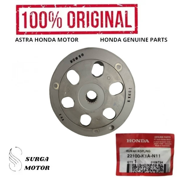 Mangkok Ganda Outer Comp Clutch Motor  BeAT K1A, Scoopy 22100K1AN11 22100-K1A-N11 Pulley Belakang (F