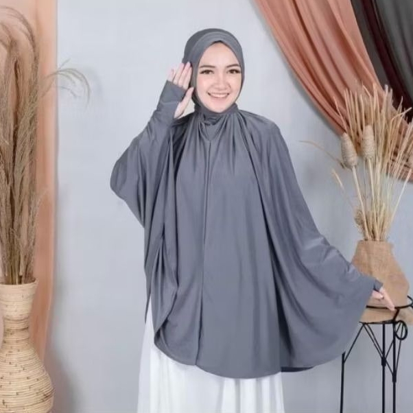 JILBAB SHANIA LENGAN INSTAN NIQAB / KHIMAR SYAR'I / HIJAB JUMBOB LENGAN INSTAN