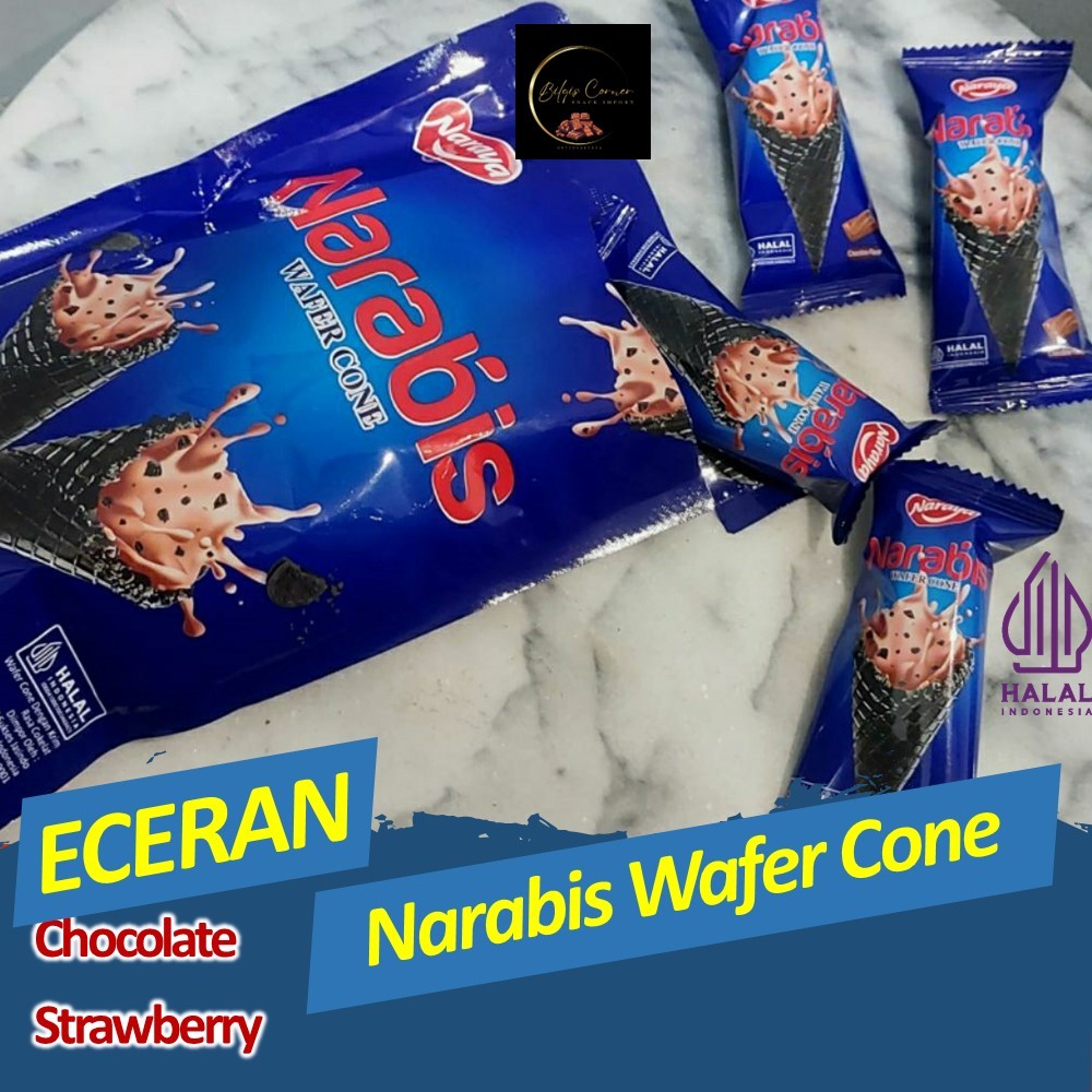 

(ECERAN) Narabis Wafer Cone Strawberry Dan Chocolate